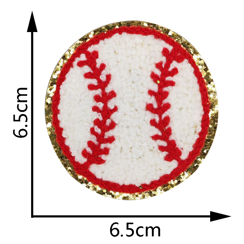 Exquisite Football Baseball Basketball Rugby etc Chenille Embroidery Iron On Self Adhesive Patch