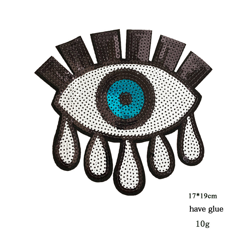 Eyes beaded sequins embroidery iron-on sew-on patch sequins eyes patch