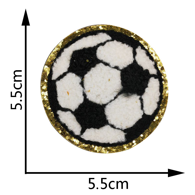 Exquisite Football Baseball Basketball Rugby etc Chenille Embroidery Iron On Self Adhesive Patch