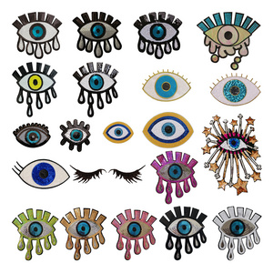 Eyes beaded sequins embroidery iron-on sew-on patch sequins eyes patch