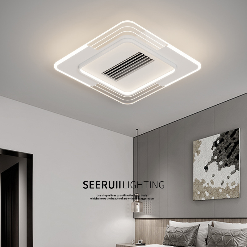 Full spectrum living room bladeless fan light modern simple Nordic study ceiling light silent fan bedroom light