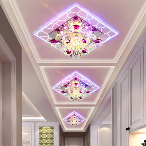 Modern minimalist square aisle light crystal corridor balcony porch led light indoor living room ceiling light