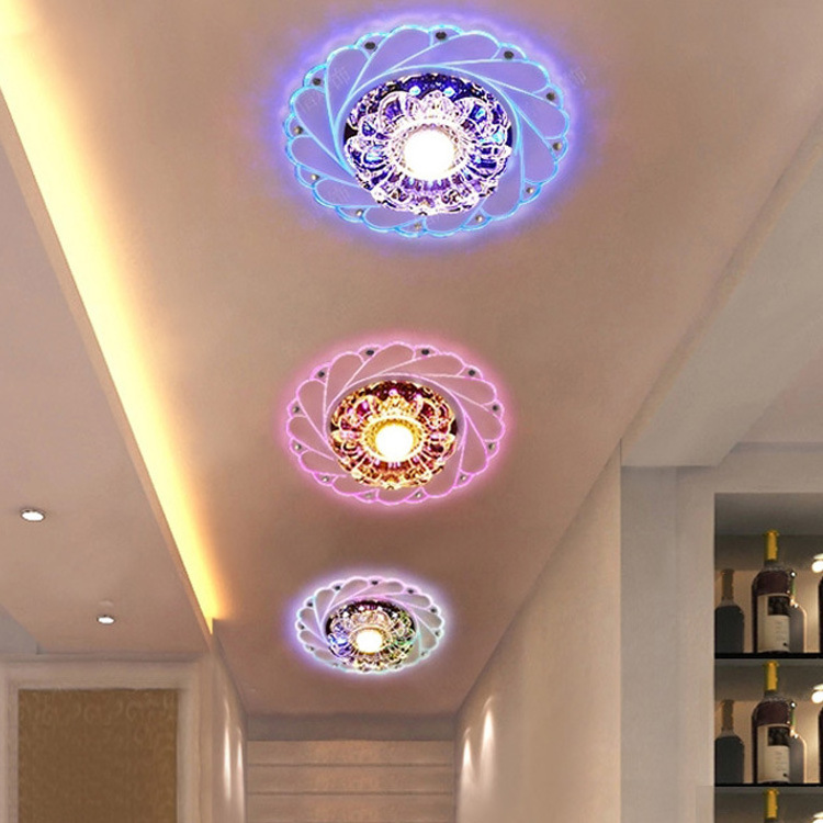 Crystal aisle light led acrylic balcony light round RGB ceiling light