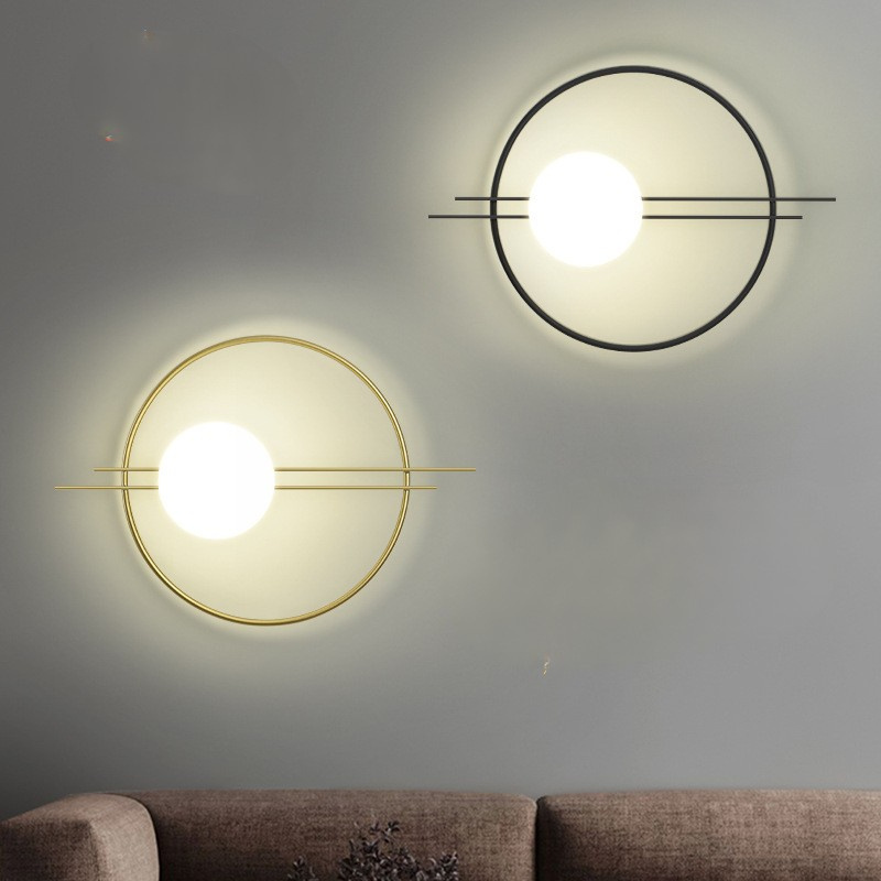 Modern simple creative glass wall lamp Nordic study corridor exhibition room bedroom bed led lamp