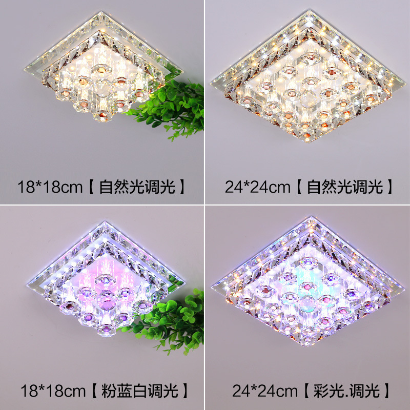 Creative square aisle hallway light led hallway lamp entry balcony crystal lamp living room ceiling light