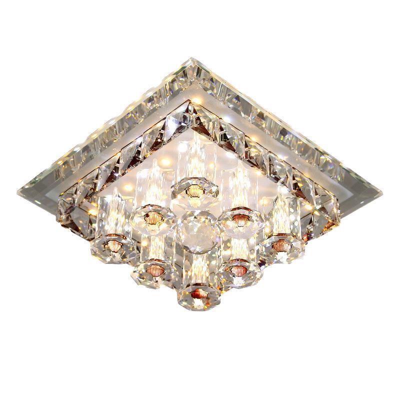 Creative square aisle hallway light led hallway lamp entry balcony crystal lamp living room ceiling light