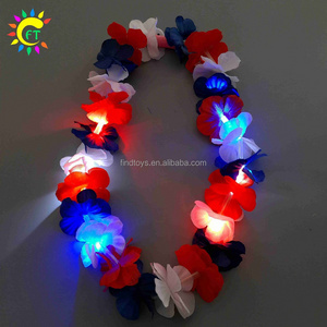 Party favor Glow in The Dark Leis LED Hawaiian Flower Leis Garland