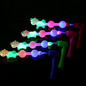 2023 LED toys flashing unicorn glow rotating stick with music wand spinning ratchet ball for kids