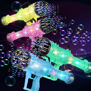 21-Hole Bubble Machine Gatling Gun Toy Children's Colorful Lights Funny Educational Toy for Summer Outdoor Play Unisex for Baby