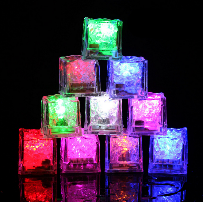 7 Color LED Ice Cubes Flash Auto Changing Colorful Crystal Cube Water-Activated Light-up For Bar Party Favor