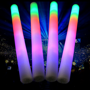 18-Inch 3 Modes LED RGB Foam Sticks Silken DJ Flashing Glow Batons for Concerts Graduation Parties