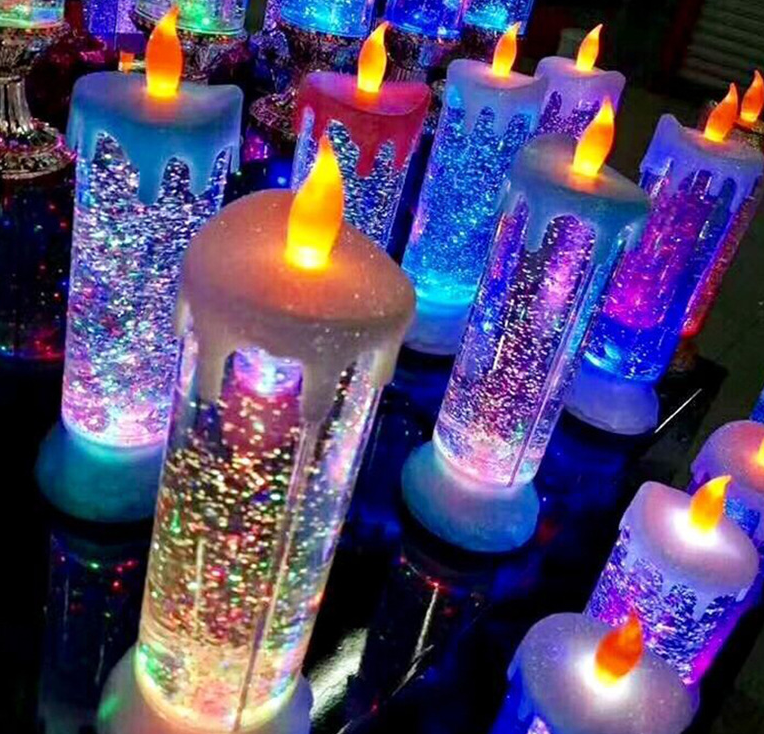 Custom Led crystal candles lights room night light for birthday party supplies