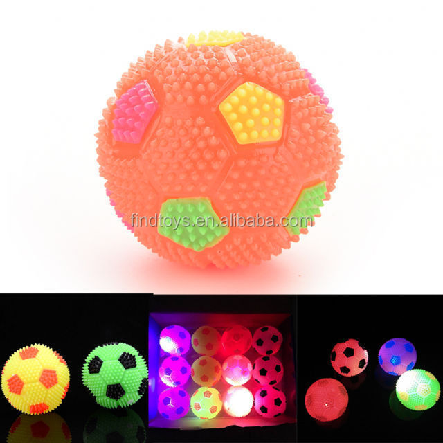 Wholesale led light bouncy ball flash soccer ball dog play light up pet toys