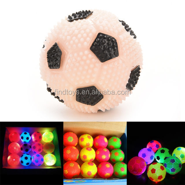 Wholesale led light bouncy ball flash soccer ball dog play light up pet toys