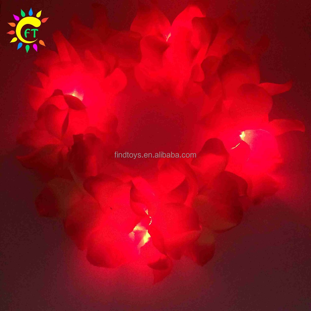 Party favor Glow in The Dark Leis LED Hawaiian Flower Leis Garland