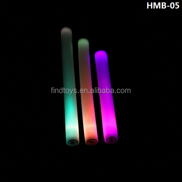 18-Inch 3 Modes LED RGB Foam Sticks Silken DJ Flashing Glow Batons for Concerts Graduation Parties