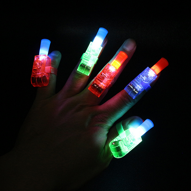 2023 New LED cartoon pattern laser finger lamp projection ring children's toys wholesale