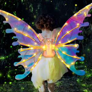 Magic Electric Led Fairy Butterfly Wings Flying Automatically Swing Wings Back Decoration Gift For Children And Adult