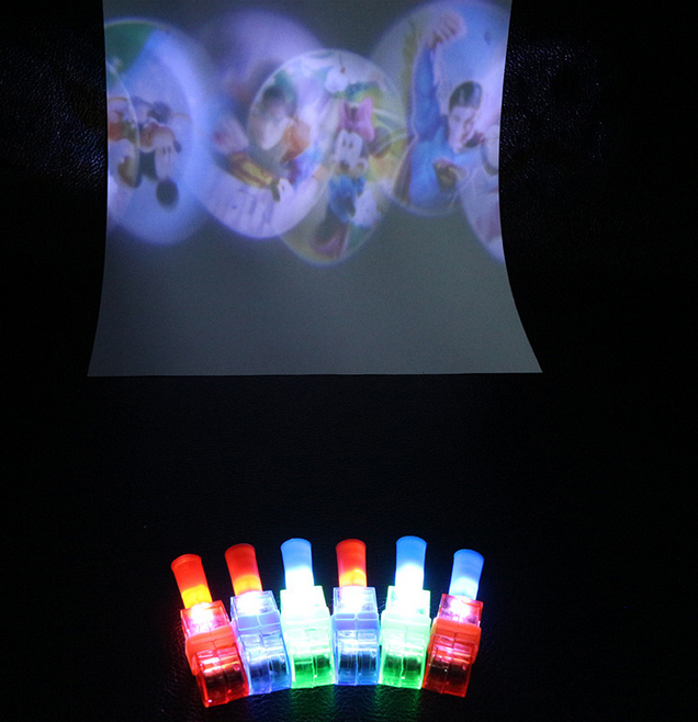 2023 New LED cartoon pattern laser finger lamp projection ring children's toys wholesale