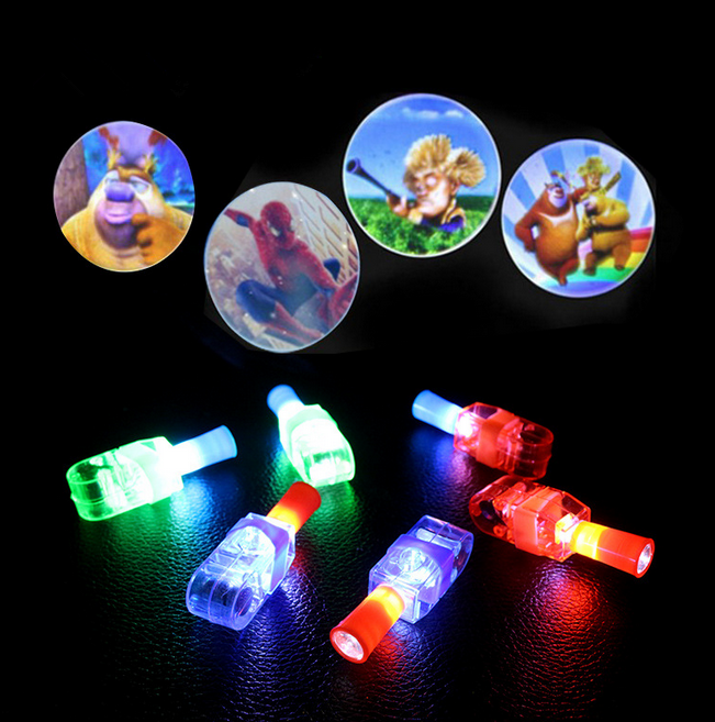 2023 New LED cartoon pattern laser finger lamp projection ring children's toys wholesale