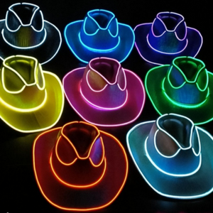 Christmas LED Wireless Light Up Cowboy Hats Halloween Remote Control Flashing Sequin Western Cowboy Carnival Hat