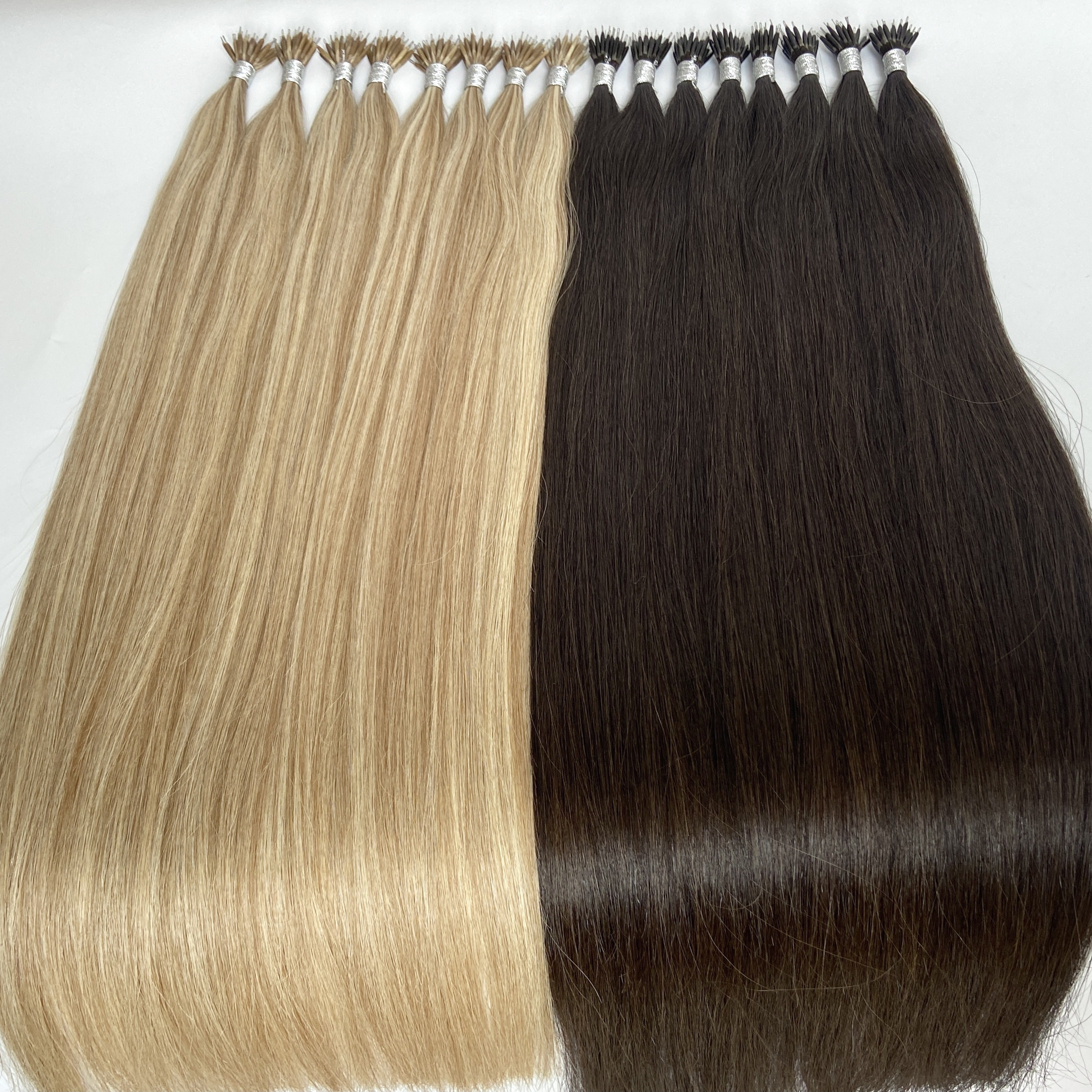 Findvirginhair 100% One Donor Cuticle Aligned Wholesale Bone Straight Russian Natural Remy Human Micro Nano Ring Hair Extension