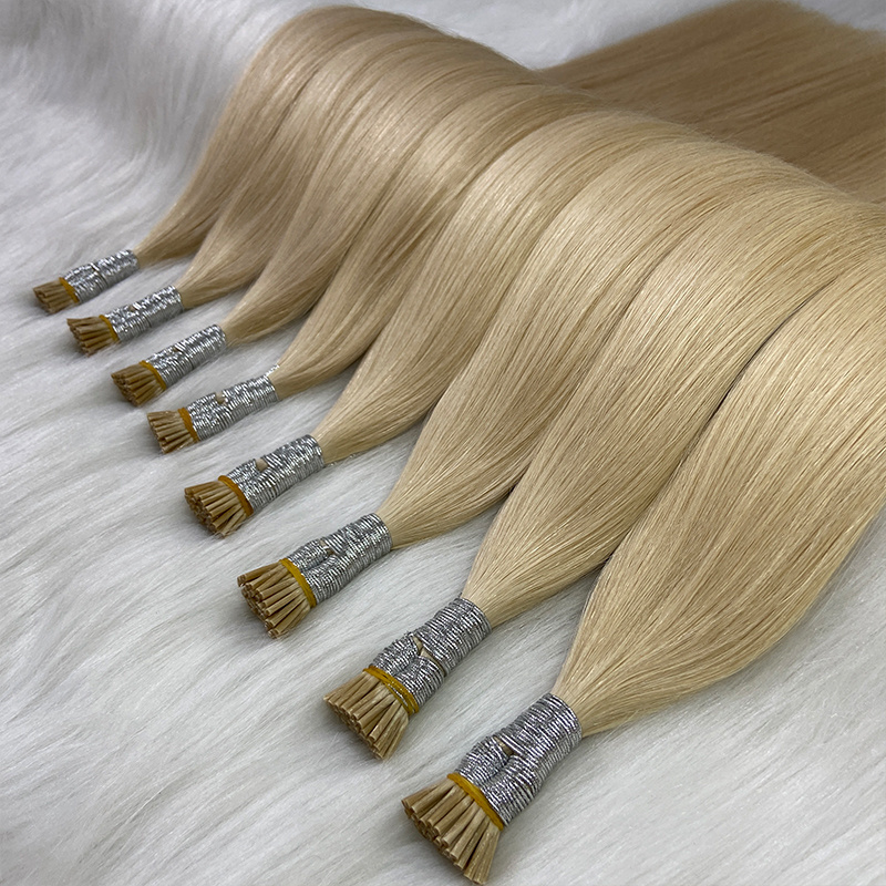 Factory Quality Wholesale i Tip U Tip Hair Extensions Human Hair Double Drawn Russian Keratin i Tip Hair Extensions