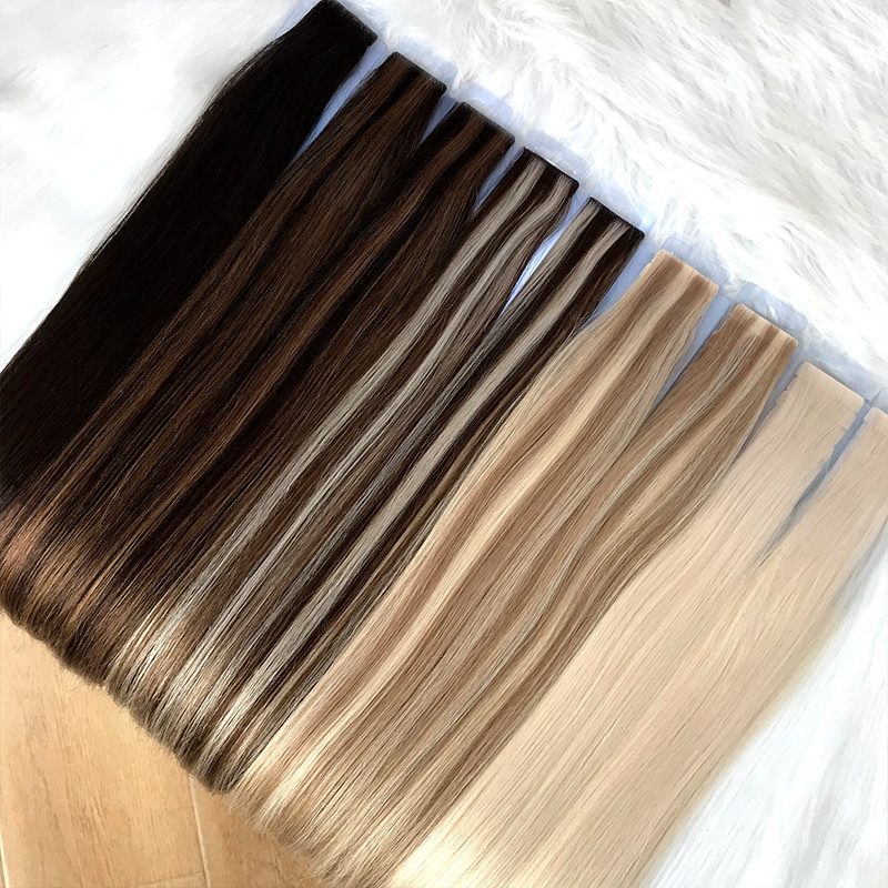 Invisible Seamless Tape Hair Top Quality Russian Cuticle Hair Extensions Injected Tape in Human Hair Extensions