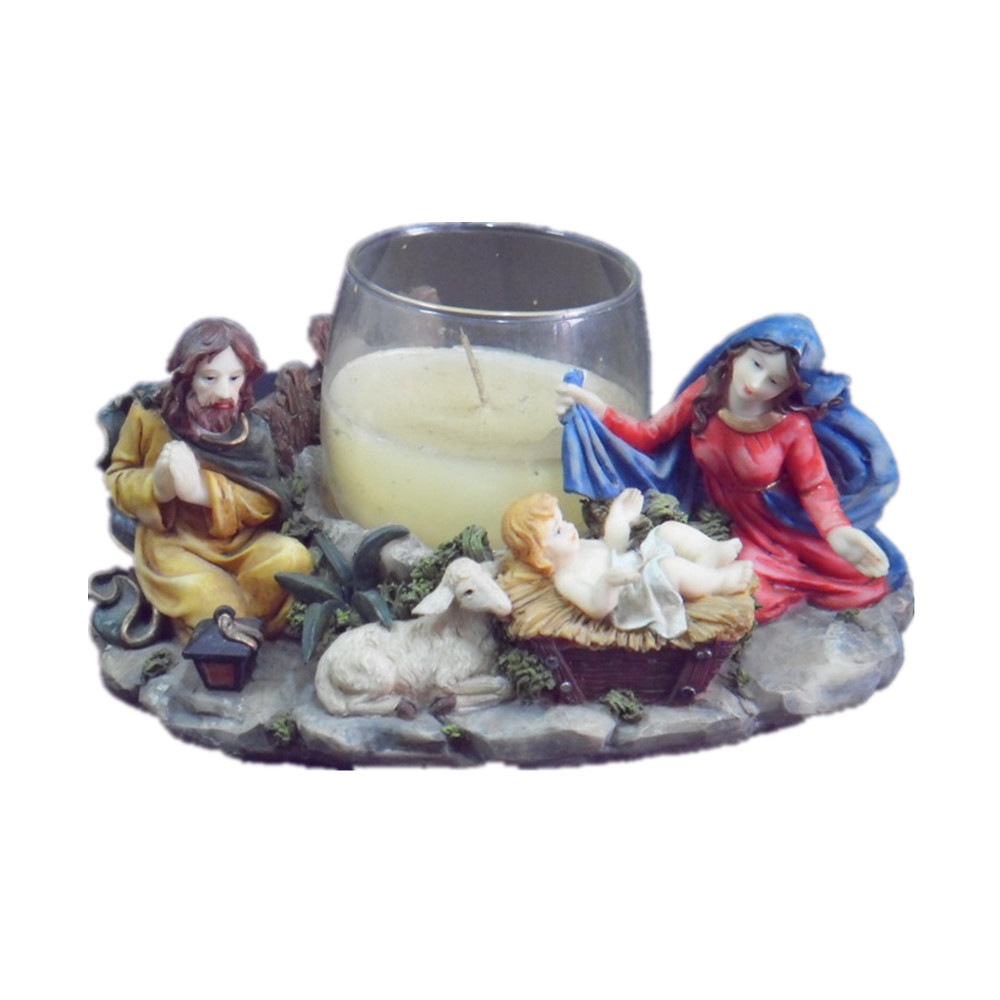 Custom Resin crafts Christian Gift last supper statues candle holder for Religions souviners