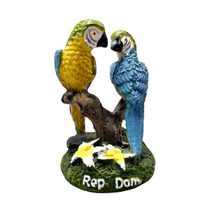 Small Red Parrot Statue 3D Resin Craft with Custom Logo Base Artificial Animal Sculpture for Home Decor Anime Theme Figurine 60g