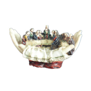 Custom Resin crafts Christian Gift last supper statues candle holder for Religions souviners