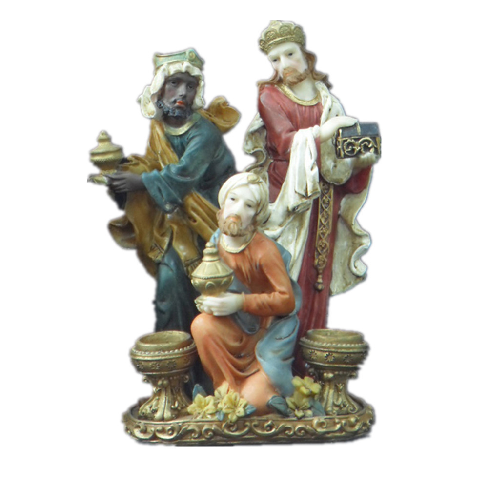 Custom Resin crafts Christian Gift last supper statues candle holder for Religions souviners