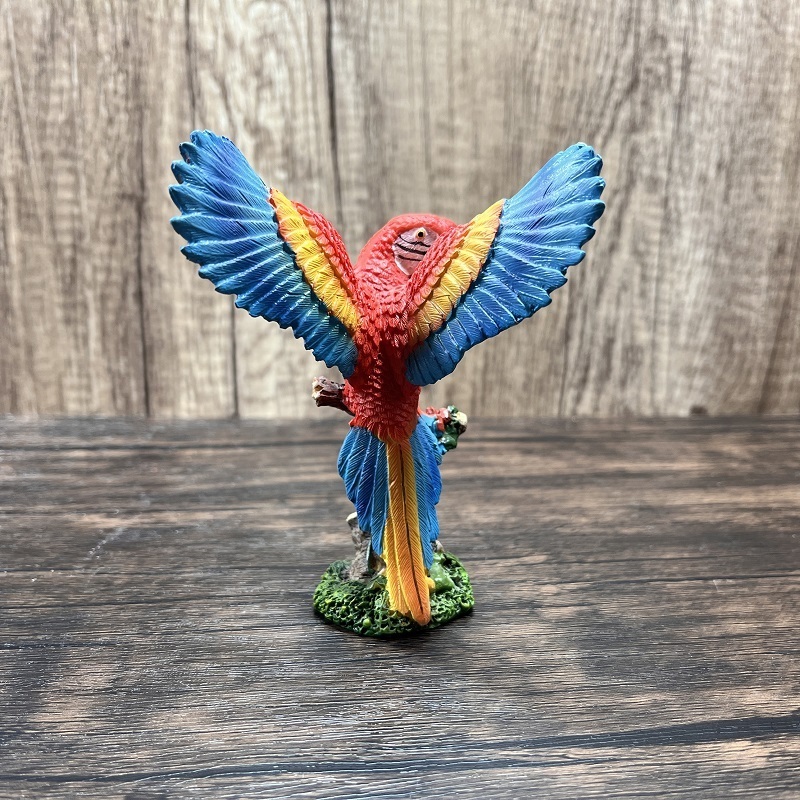 Small Red Parrot Statue 3D Resin Craft with Custom Logo Base Artificial Animal Sculpture for Home Decor Anime Theme Figurine 60g