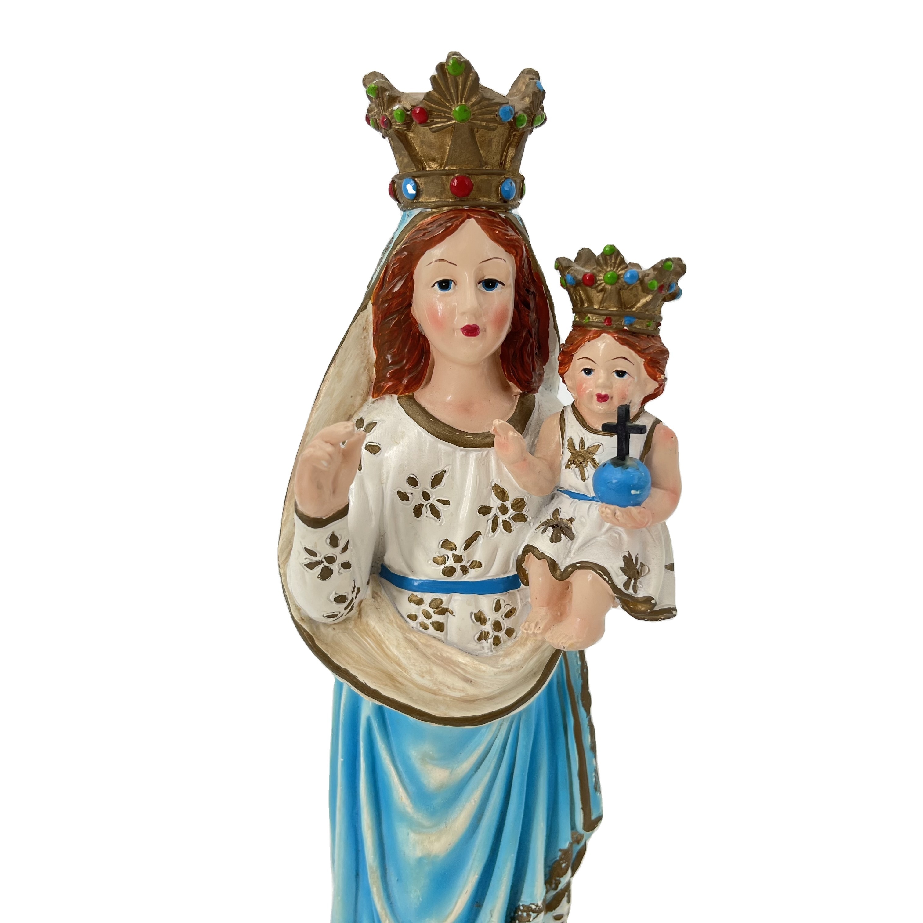 Crafts Jesus Figurine Religious Catholic Statues Ornament European-style Resin Home Decoration Europe Virgin Mary and Baby 280 G