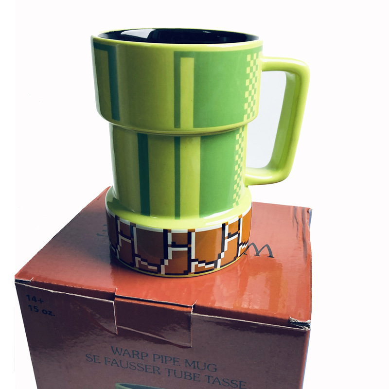 custom  promotion gifts creative porcelain Coffee Cup green Ceramic wrap pipe mug 3d