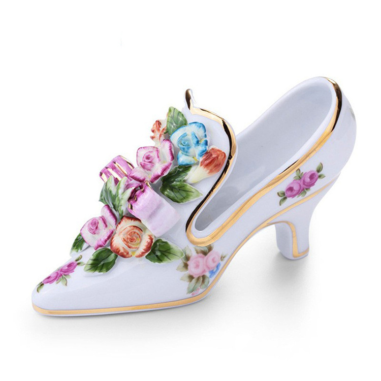 custom Home decorations Ceramic crafts ornaments porcelain furnishings Fashion wedding gifts High-heeled boots