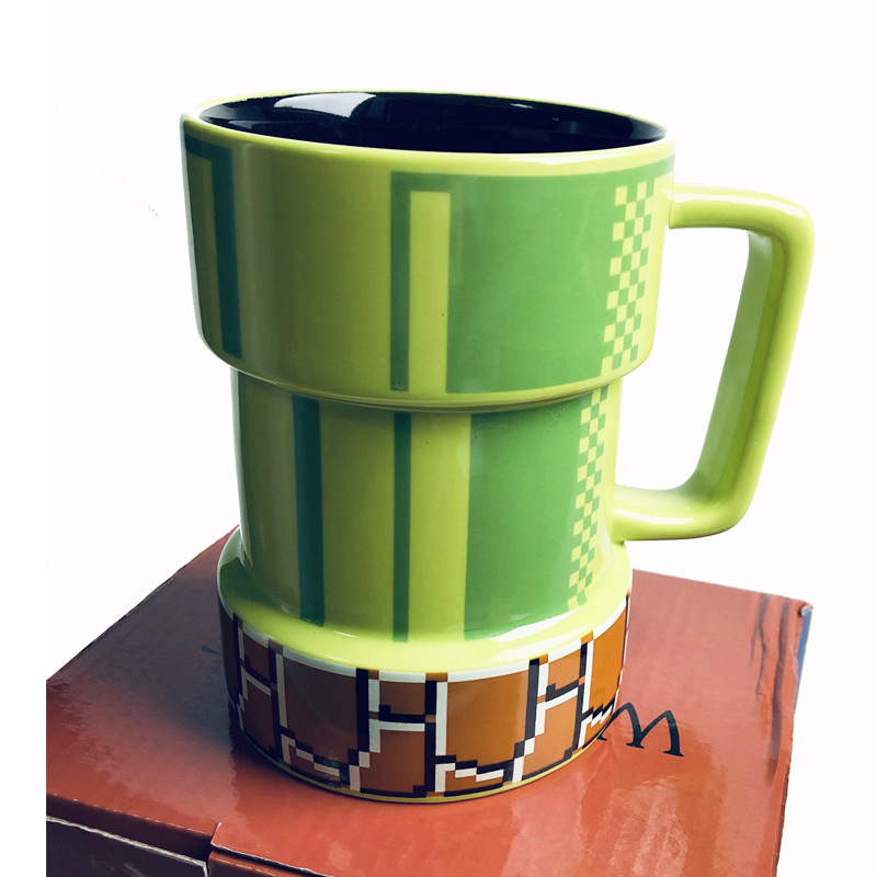 custom  promotion gifts creative porcelain Coffee Cup green Ceramic wrap pipe mug 3d