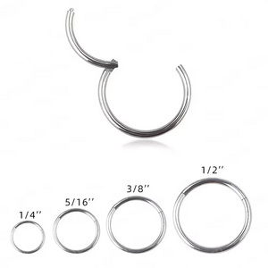 Right Grand 316L Surgical Stainless Steel Hinged Nose Rings Septum Clicker Body Piercing Lip Rings Helix Cartilage Rook Earrings