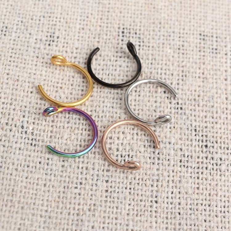 Factory Wholesale Rainbow Color Surgical Stainless Steel Free Sample Nose Ring Piercing Body Jewelry Indian