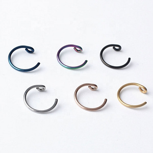 Factory Wholesale Rainbow Color Surgical Stainless Steel Free Sample Nose Ring Piercing Body Jewelry Indian