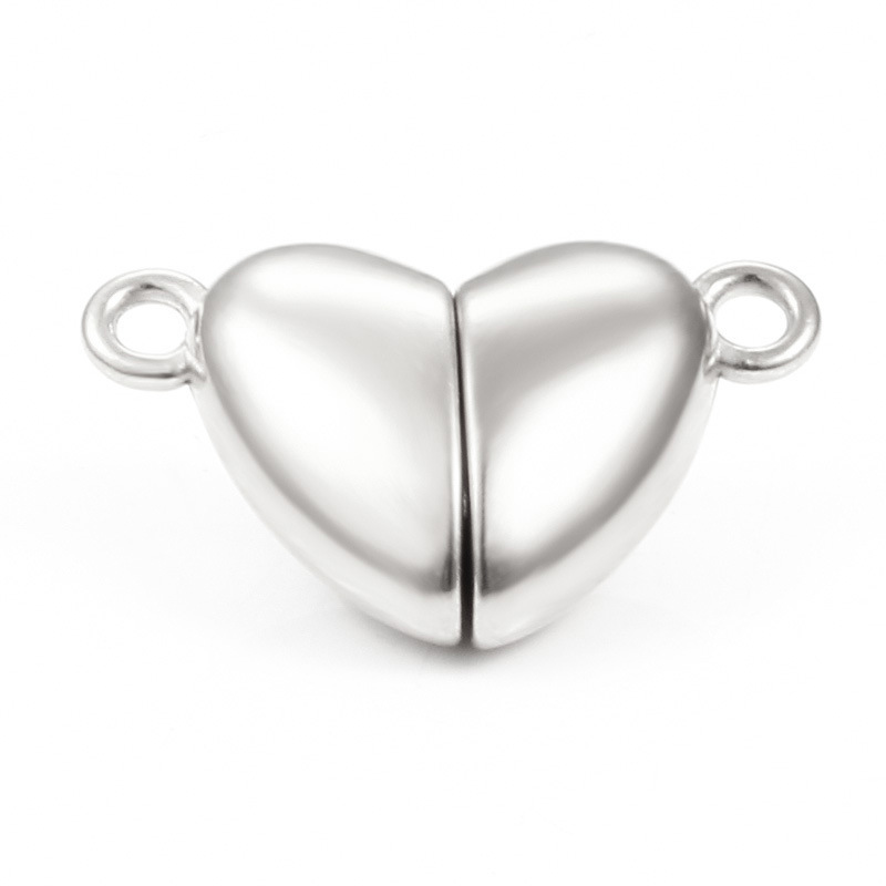 Stainless Steel 18k Gold Plated Friendship Matching Heart Magnet Charm Magnetic Heart Charm For DIY Couple Bracelet Making