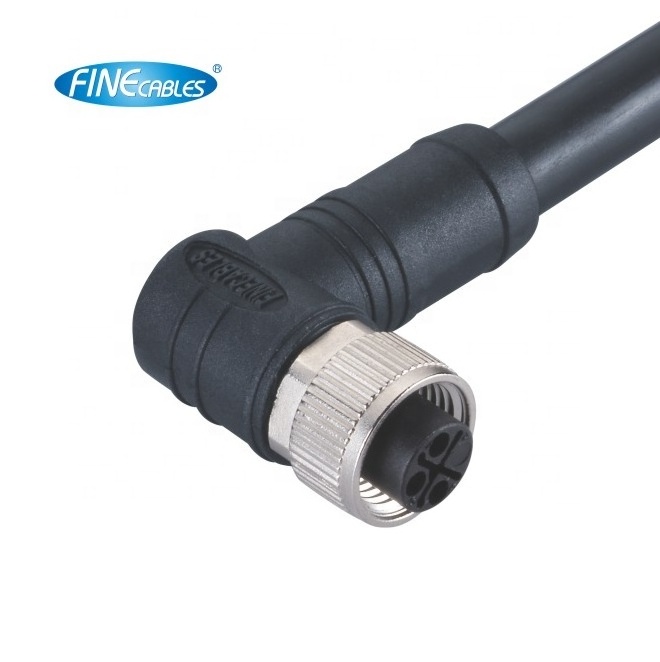 Waterproof Electrical New Design Shielded PVC PUR Cable 5/8/12 pin Right Angled M12 IP67 Connector