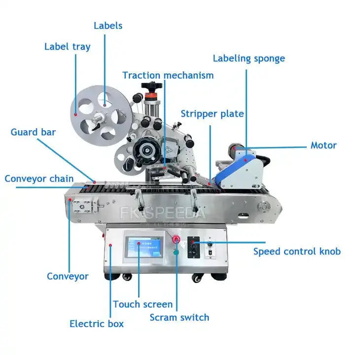 Newly designed Desktop Automatic Horizontal Reagent Small Round Vials Bottle Labeling Machine For Plastic glass Bottle