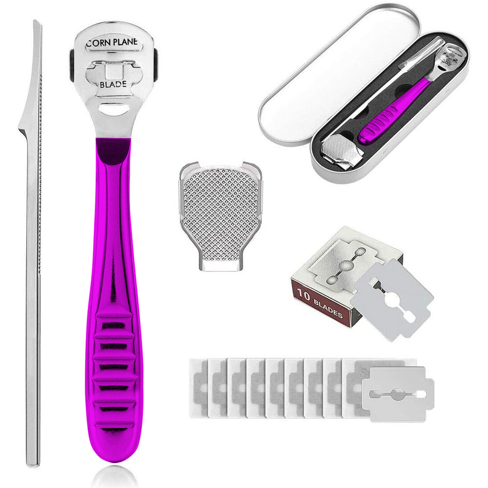 Foot Scraper Blades Skin Pedicure Knife Corn Foot Callus Remover Beauty Care Stainless Steel Cuticle Pusher Callus Eliminator