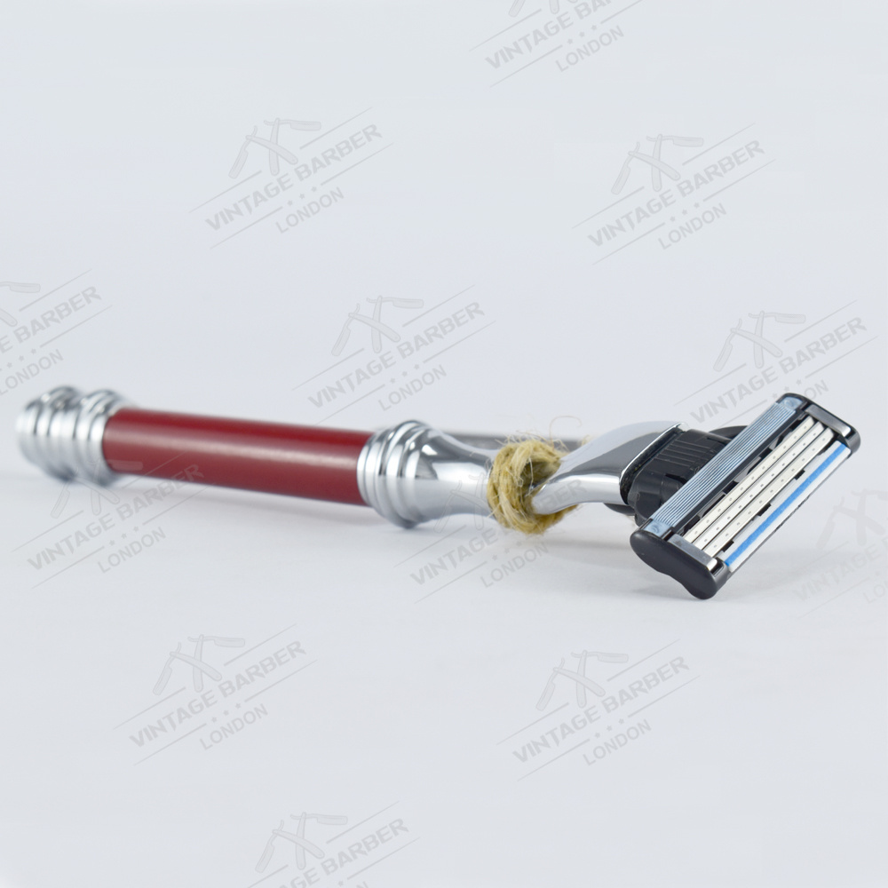 Cartridge Shaving 3 Blades USA High Quality Shaving Razor And Red Powder Coated metal base Safety Razors