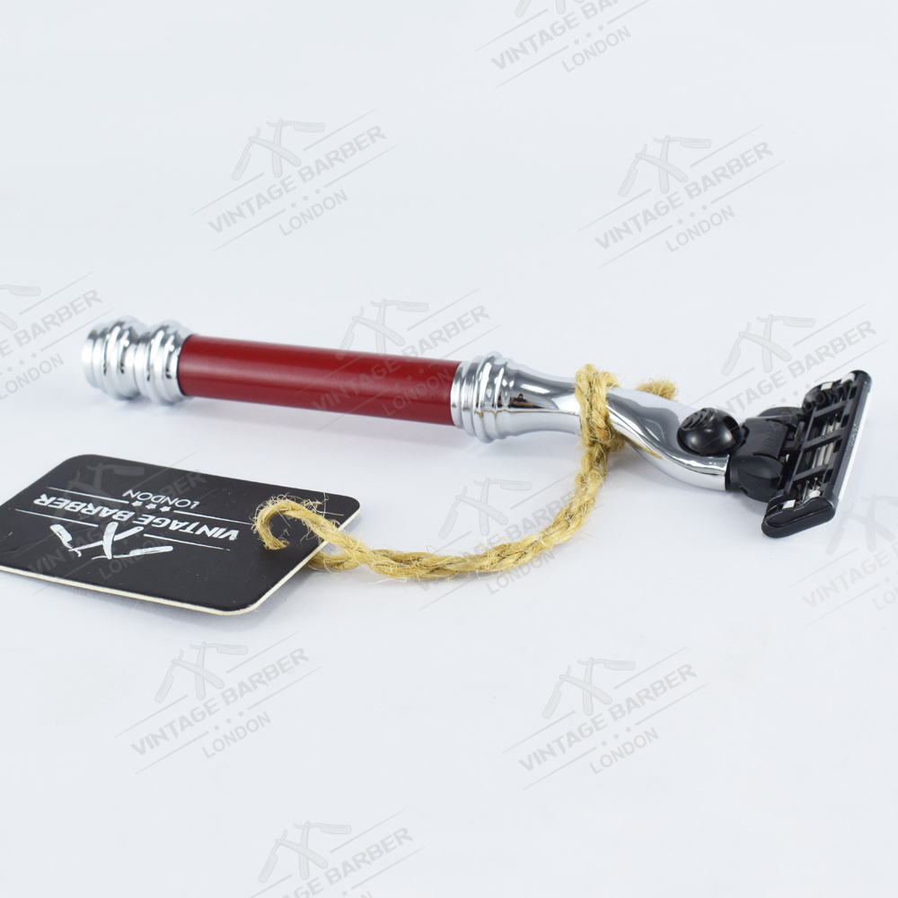 Cartridge Shaving 3 Blades USA High Quality Shaving Razor And Red Powder Coated metal base Safety Razors