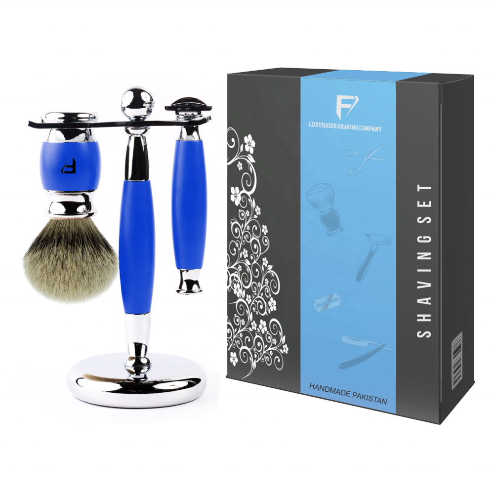 Hot Selling Eco-friendly Shaving Brush Orange Badger beard Shaving Brush Wholesale Shaving Brush Set