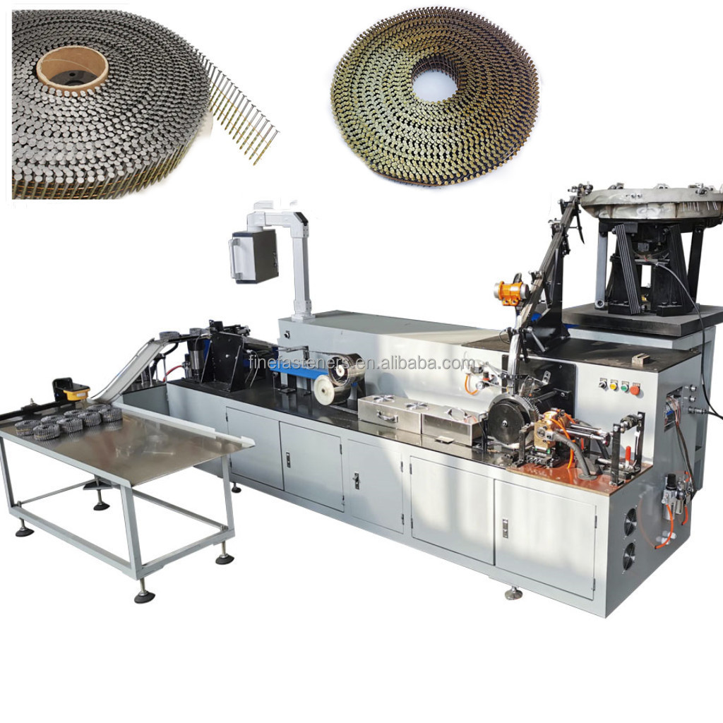 China Full automatic jumbo coil nail making machine with rubber band fix