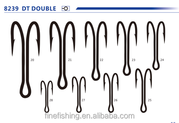 High Quality 8239 High Carbon Steel DT Double Fishing Hook