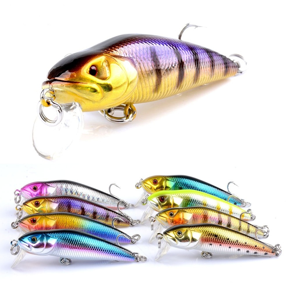 8 colors New simulation catfish Minnow Fishing Lures 71mm 8g Sinking Jig Wobbler Crankbaits paint silver electroplating pesca